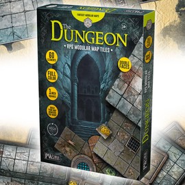 PWORK WARGAMES The Dungeon RPG Modular Map Tiles, Double Face Cardboard Tiles