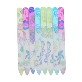 Beavorty 8pcs Glass Nail File Portable Manicure Tool for Travel and Home Use Mixed Colors for Easy Polishing and Smoothing of Nails for Prepping