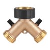 3/4 Y Shape Thread 2 Way Brass Garden Hose Connection