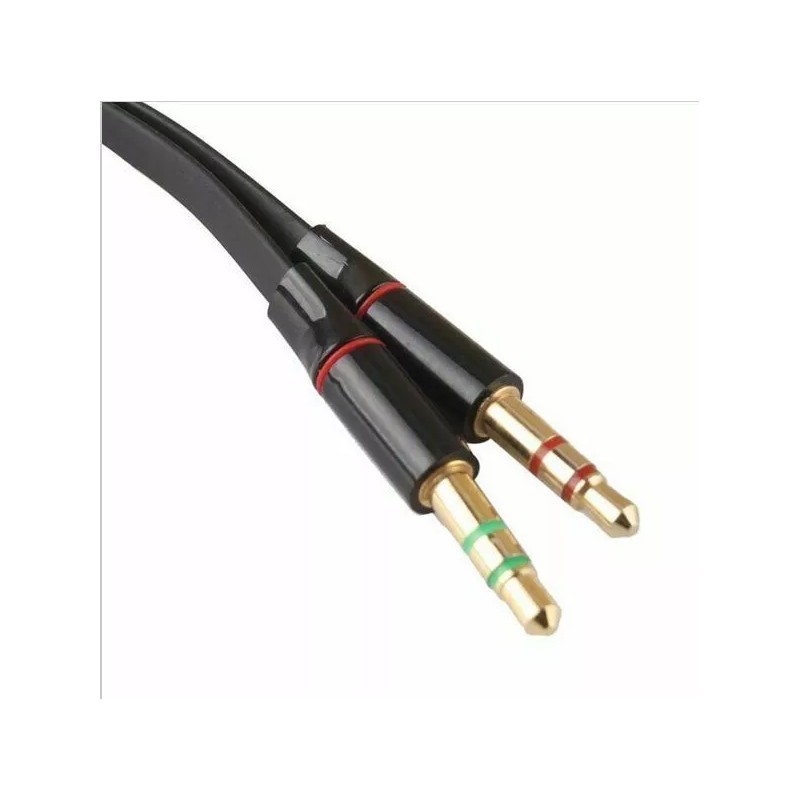 Cater2you Headset Splitter 3.5mm Jack Dual Male Adapter Mic and