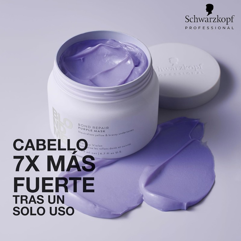 BLOND ME - Mascarilla Bond Repair Morado, Matiza Cabello Rubio