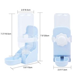 2Pcs 17oz Water Bottle for Small Animals, Rabbit Water Feeder Bowl Bunny Dispenser Hanging Automatic Guinea Pig Bottle for Cage