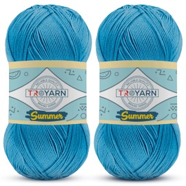Yarn for Crocheting & Knitting - 2 Skeins (2x383 Yds) (105245 - Turquoise) Crochet Yarn - 100% Microfiber Acrylic Yarn - Knitting Yarn for Craft Projects