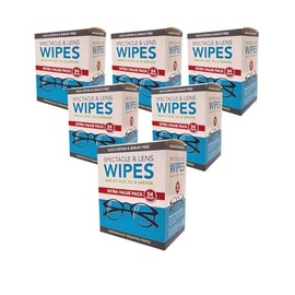 CS Spectacle & Lens Wipes, 324 x Wipes, Glasses Wipes, Sunglasses Cleaner, Smear Free, Suitable for Glasses, Cameras, Binoculars & Smartphone Screens, Individually Wrapped, 6 Packs of 54