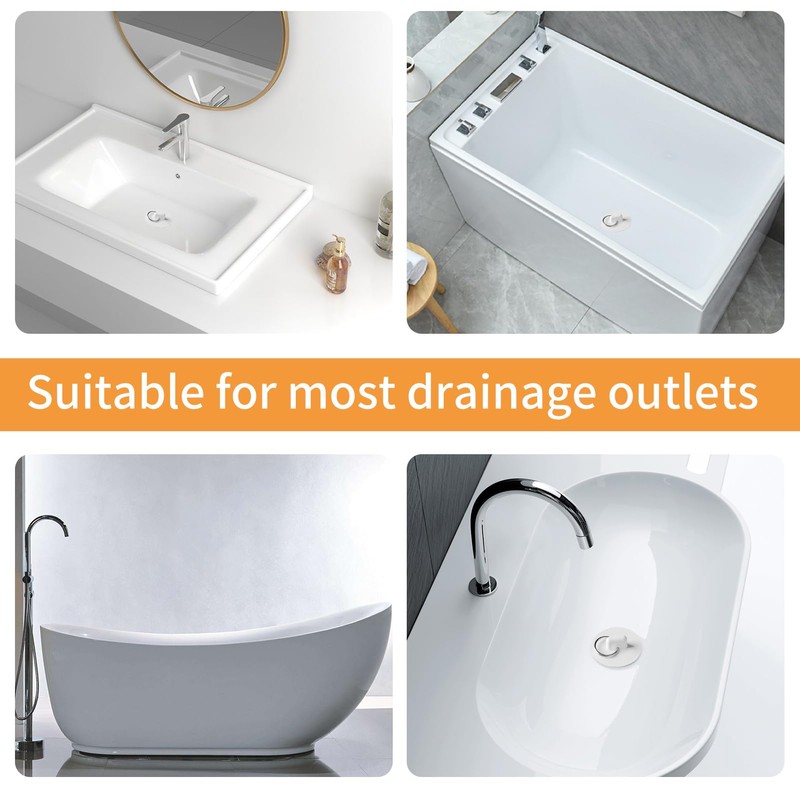 Rubber Bath Plugs, 5 PCS Drain Stopper Sink for Bathtub