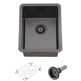 12 Inch Undermount Black Bar Sink -Wesliv 12x16 Small Kitchen Sink Under Mount Outdoor Rv Sink 16 Gauge Stainless Steel Wet Bar Sinks with Bottom Grid&Drain