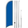 BLUE Solid Color Windless Swooper Feather Flag 15' Tall Pole