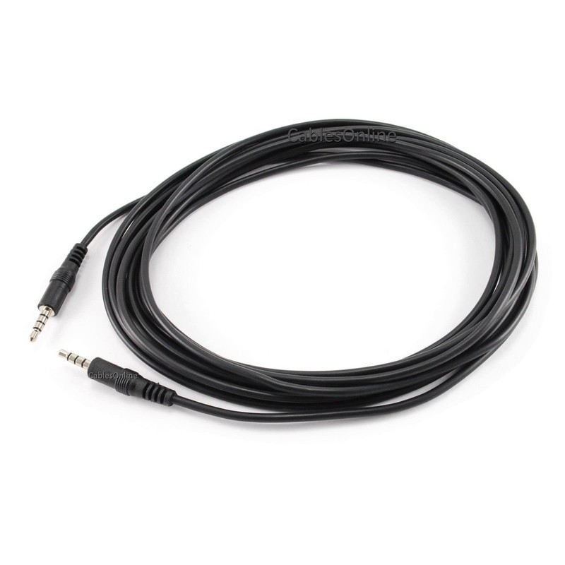 CablesOnline 15ft 3.5mm (1/8in) Stereo 4-Pole TRRS Male to Male