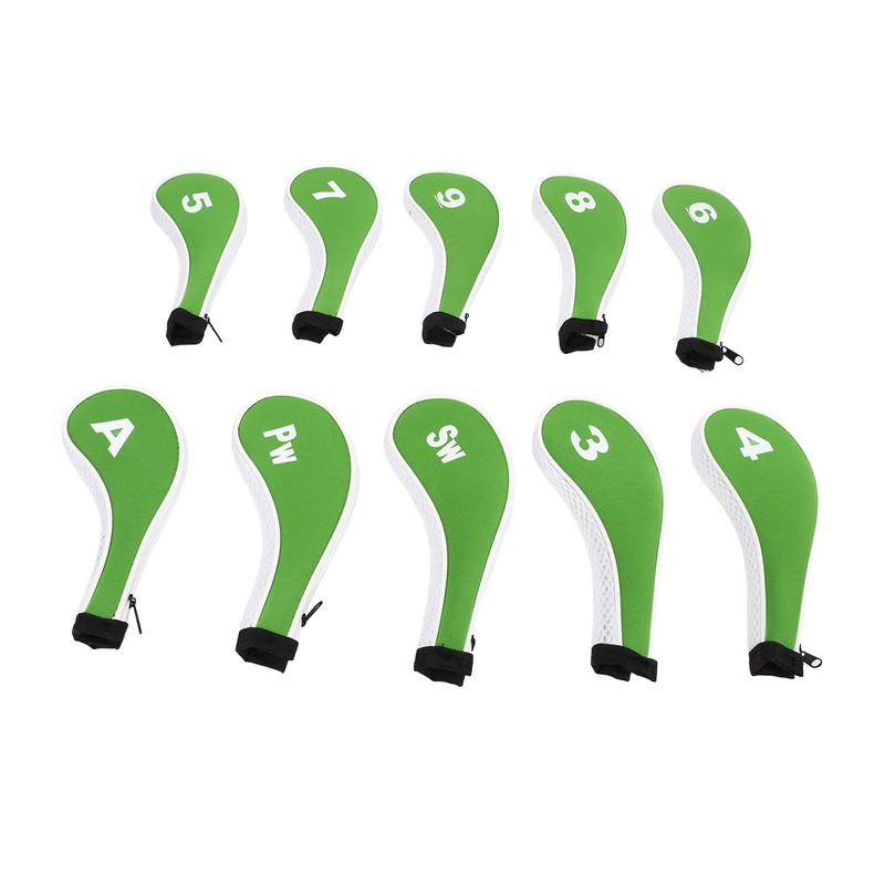 10 Pcs Golf Iron Head Cover Set with Zipper Golf