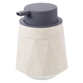 sourcing map Foaming Soap Dispenser 400ml/13.5oz Beige Ceramic Foaming Soap Pump for Bathroom