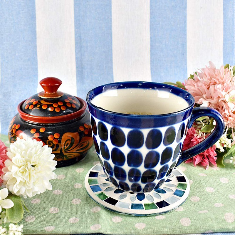 Folkart CNJYK4 Cute Handmade Glassware Mossa Coaster Flower Fourth