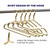 Amber Home 20 Pack Premium Matte Gold Aluminum Coat Hangers,