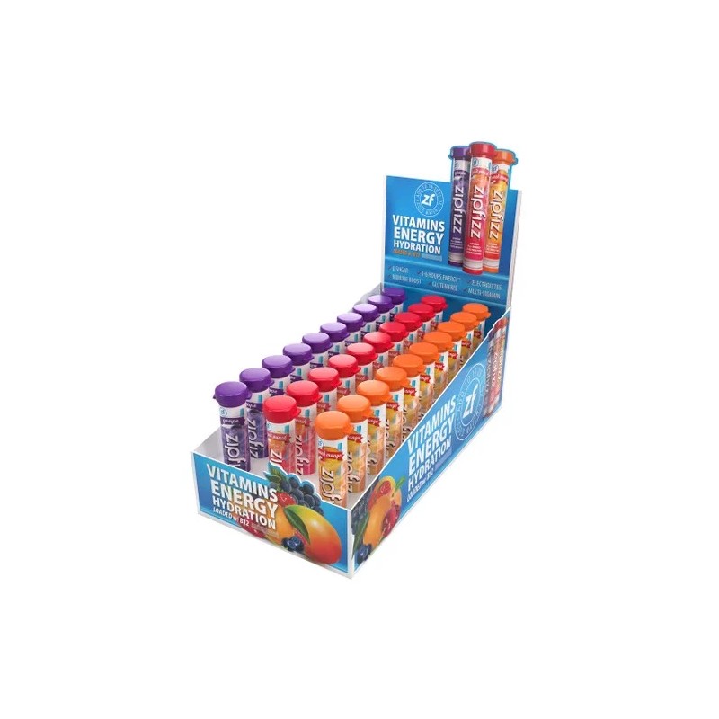 Mezcla de bebidas energéticas saludables Zipfizz, 30 tubos sabor selecto