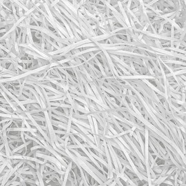 MARFOREVER 200g/7oz Crinkle Shredded Paper Filler for Gift Baskets, White Raffia Grass Confetti Cut Paper Shred for Christmas Basket Stuffing Birthday Wedding Gift Box Packaging Wrapping