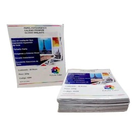 Papel Fotográfico Glossy Carta 220gr 20 Hjs Pack 10 Paq                                                                                               