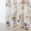 MYSKY HOME Linen Curtains for Living Room Floral Patterned Semi