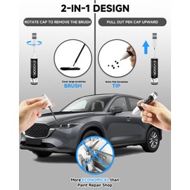 EVOOOR 42A Meteor Gray Pearl Touch Up Paint Compatible with Mazda Exact Match 2 in 1 Touch up Paint for Chips and Nicks Repair