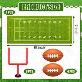 Simgoing 4 Set Soccer Football Centerpieces Table Decor Soccer Football Party Decorations Pitch on The Table Game with 4 Flick Games Set Office Sports Party Favors(Classic)