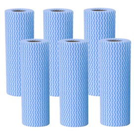 JINYUDOME J Cloth Roll，Cleaning Cloth Roll，Soft and Quick-Drying can Be Used Repeatedly，6 Blue Cloth Rolls,150 Sheets,Blue.