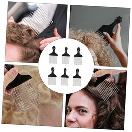 Healvian 6Pcs Afro Combs with Fist Handle Steel Combs for Hair Styling Lightweight and Portable Afro Braid Combs Hair Braiding Tool for Curly Hair