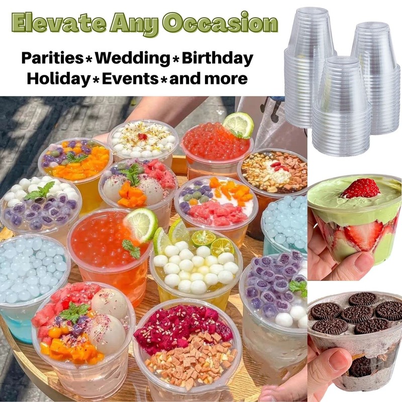 Artpreti 50 Pack 9 oz Clear Plastic Cups - Disposable