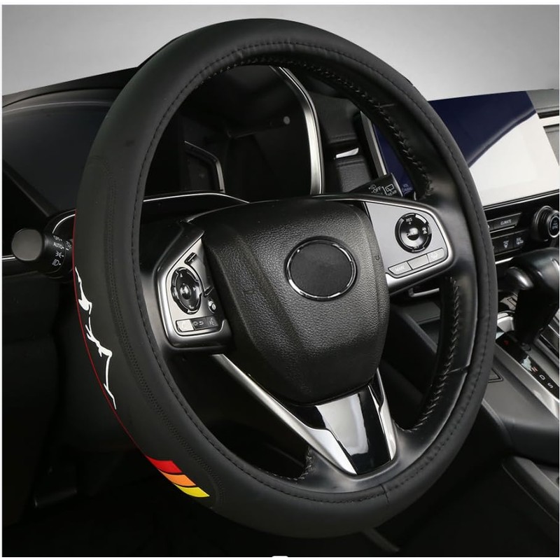 Premium Leather Steering Wheel Cover Compatible with Toyota Tacoma 4Runner