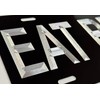Silver Engraved Eat Beef Black Car Tag Diamond Etched Metal