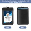 TIESOME Genuine Leather ID Card Holder with Lanyard, Lanyard Clear