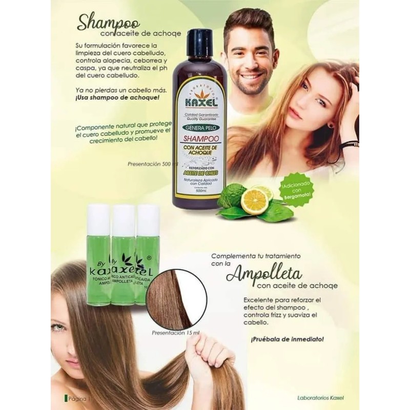 Shampo Anticaída De Aceite Achoque Y Bergamota 500 Ml Kaxel