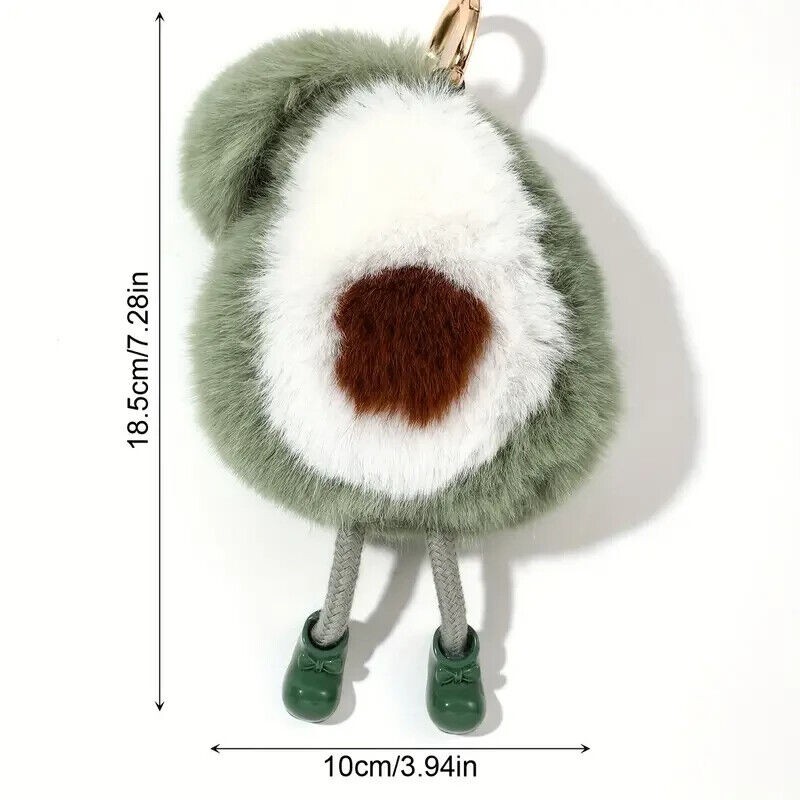 Unbranded Plush Avocado Keychain Cute Doll Key Chain Ring Purse