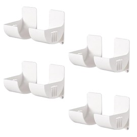 Vesaneae 4-Pack Plastic Bag Holders, Wall Mounted, White, 7 x 6.5 x 4 cm, Kitchen, Bathroom, General Garbage Bag Storage