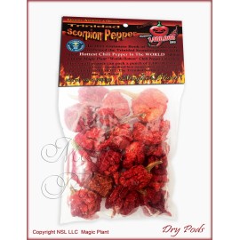 Magic Plant Farms Scorpion Pepper Whole Dried Pods  8oz (226.8g) | Trinidad Scorpion Peppers