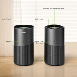Sejoy Air Purifier For Home Large Room Allergies Smoker Pet Dust Air Cleaner Purifier