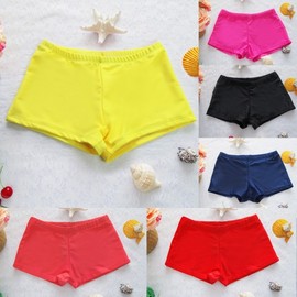Men's Swim Trunks & Women's Plus Size Anti-Exposure Swimwear (Boxer Swim Trunks & Bikini Leggings) Size M/Yellow 3ea