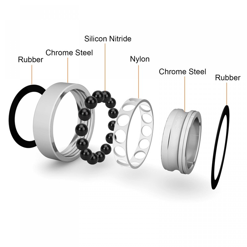 sourcing map 6806-2RS Ceramic Bearings 30mm x 42mm x 7mm