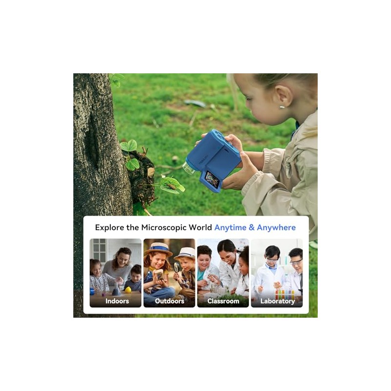 TOMLOV TOMLOV P20 Handheld Pocket Digital Microscope for Kids, 3-in-1