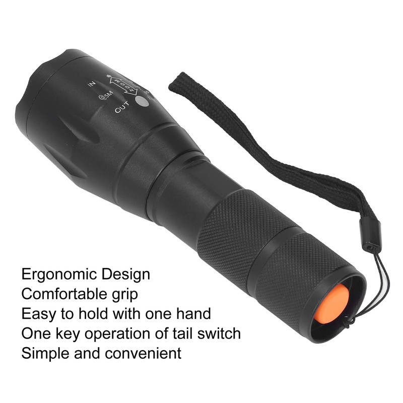 Small LED Flashlight Single Mode Retractable Focusing Waterproof Green Light