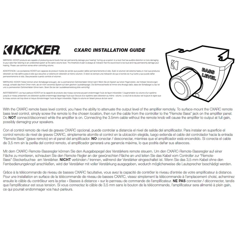 Kicker 46CXARC CXARC Remote Control for Kicker 46CX Series Amps