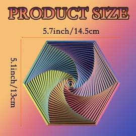 Fractal Fidget Hexagon, 3D Printed Colorful Fidget Toy, Infinity Cube Fidget Toy, 3D Anti-Anxiety and Stress Relief Pocket Size Toy for Kids & Adults (Bronze, L: 4.92 Inches)