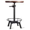 Diwhy Pub Set Industrial Style Adjustable Height 33.5-39.4in Dining Table