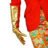 DooWay Long PU Gauntlet Gloves Shiny Large-cuff Golden Size M
