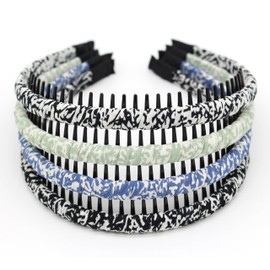 JOBAND plastic headbands for women, fashion hair accessories headband with teeth Suitable Daily Use,Spa,Parties and yoga (pack of 4)