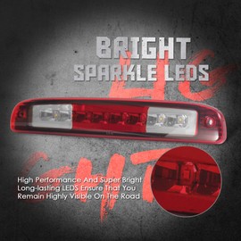 3rd Third Tail Rear Brake Light Replacement For 1997 1998 1999 2000 2001 2002 2003 2004 2005 2006 2007 2008 2009 2010 Dodge Dakota Third Center Cargo Reverse Rear LED Brake Lights Bar Taillight (Red)