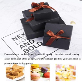 Allbusky 30 Pieces Paper Candy Boxes Wedding Cookie Gift Boxes Paper Bakery Boxes Cardboard Party Gift Boxes for Wedding Christmas Birthday Holiday Black