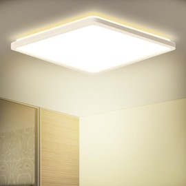 LEZOE 18 W Ceiling Light LED Ceiling Light Bathroom 4000 K 1800 LM IP54 Bathroom Light Flat LED Light Panel with Backlight for Living Room / Bathroom / Kitchen / Hallway / Bedroom / Basement / Hallway