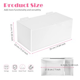ChengFu Acrylic Magnetic Sanitary Napkin Storage Container, Pad Holder for Period, Sanitary Napkin Holder, Pad and Tampon Holder for Bathroom, Sanitary Napkin Dispenser, White