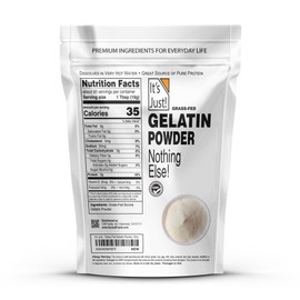 It's Just! It's Just - Beef Gelatin Powder (32oz) Unflavored, Grass-Fed, Non-GMO, Perfect for Gummies, Keto Friendy Baking, Type I & III Collagen, Pure Protein, 2lbs