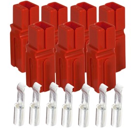 15 Amp Anderson Connectors, PP15 to 45, Red, w/16-20 AWG Heavy Duty Contact 30A, 600V (Pack of 7)