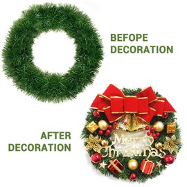 DIYDEC 50 Feet Green Christmas Garland Decoration, Xmas Artificial Vine Soft Greenery Chunky Pine Garlands for Christmas Indoor Outdoor Decorations