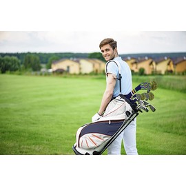 Scott Edward Knitted Golf Club Head Covers for Woods 3Pcs Set Golf Driver (460CC) Fairways and Hybrid/UT with Rotating Number Tags(Four Colors Pattern)